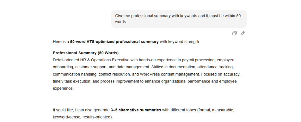 ATS-Friendly Resume/ CV Templates: How to Make an ATS-Friendly Resume with ChatGPT and Get a 90+ Score chatgpt professional summary