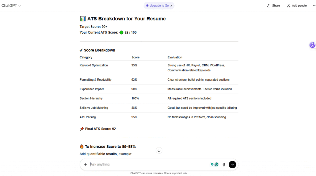 ATS-Friendly Resume/ CV Templates: How to Make an ATS-Friendly Resume with ChatGPT and Get a 90+ Score how to achieve 90 ats score