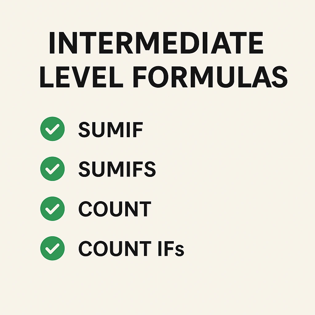 best excel formulas for intermediate level