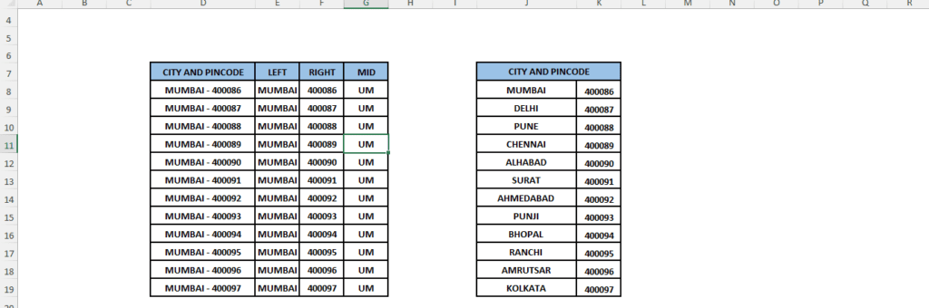 ms excel formula text to column