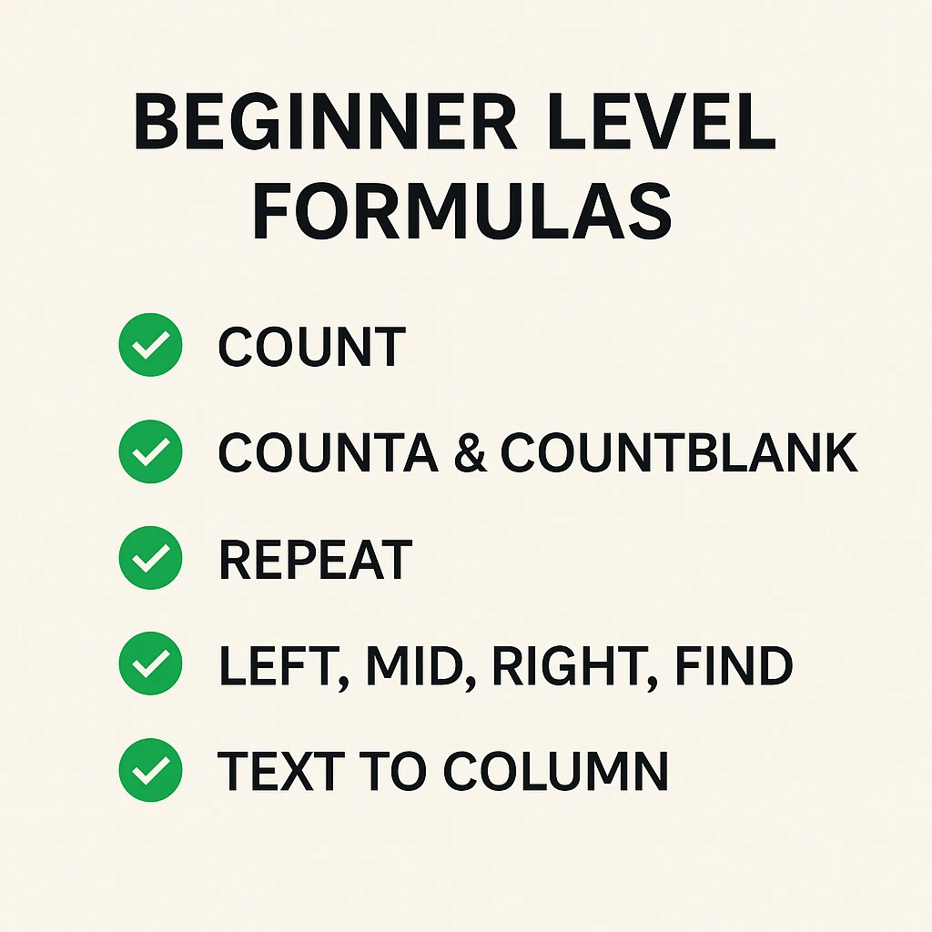ms excel formulas for beginners