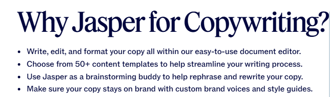 Copywriting AI: Best Free Tools, Prompts & Income Ideas jasper copywriting ai tool features